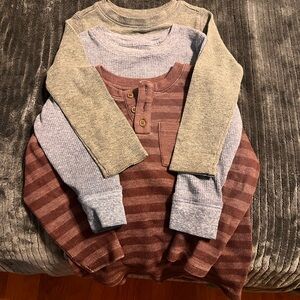 Boys Striped and Solid Long Sleeve Shirts